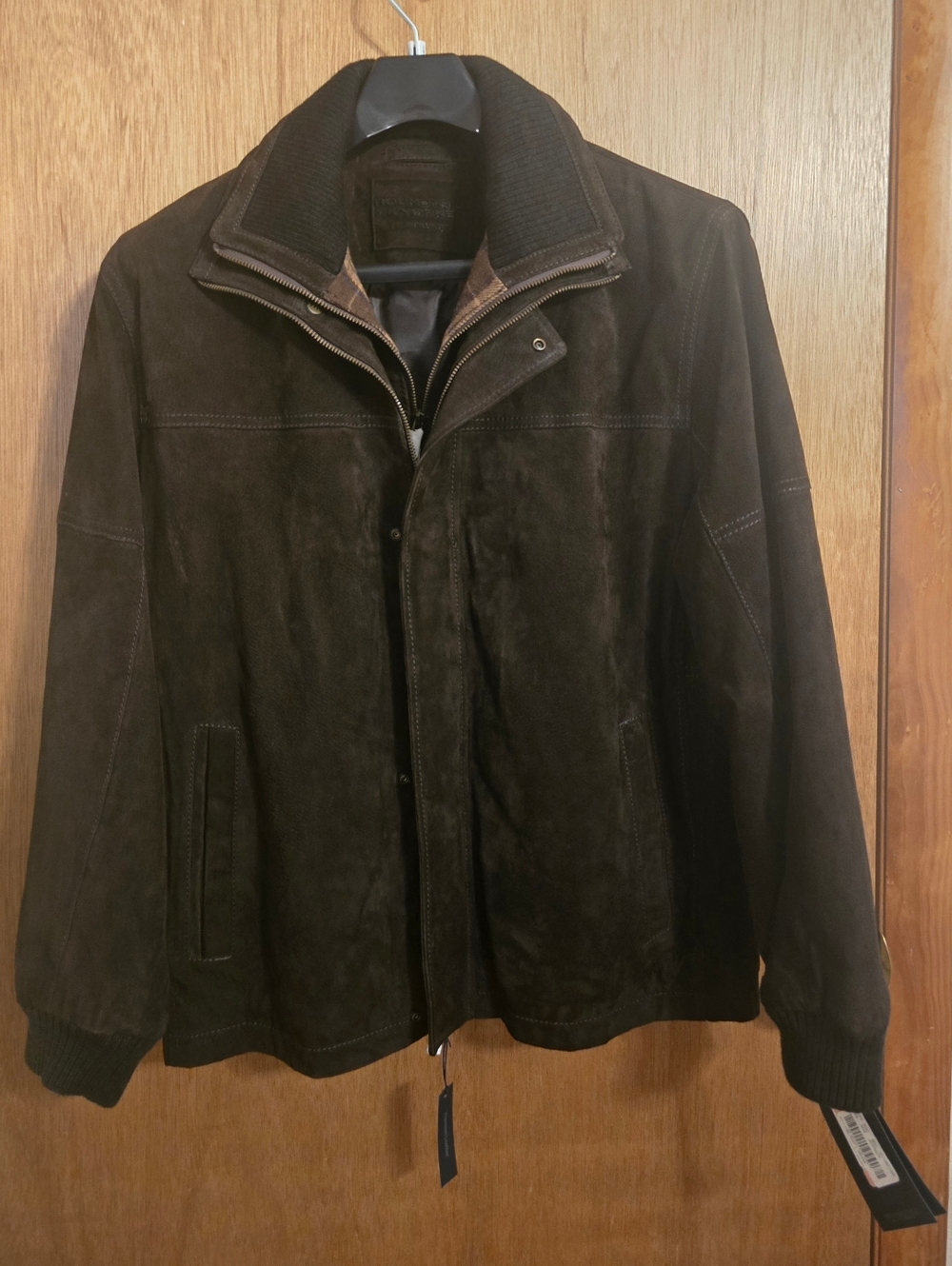 Roundtree & Yorke Brown Suede Bomber Jacket